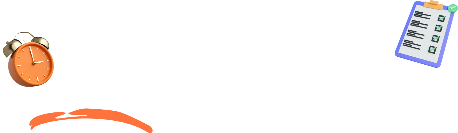 Clock, Clipboard and Line Accent